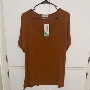 NaNa Brown Relaxed Short Sleeve Tee